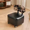 Sillón de Ocio, Taburete Lateral de Sofá con Respaldo para Uso Doméstico, Sensación de Lujo Ligero, Taburete Bajo Creativo Deslizante con Ruedas, Conveniente y Sencillo