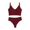 Cross-border tanga push up fino sem fio plus size esportes camisola triângulo copo sutiã roupa íntima terno