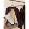 Sudadera Cardigan Gruesa de Terciopelo Alemán con Doble Cremallera y Cuello Alto para Mujer, Adecuada para Otoño, Invierno y Primavera, Top Corto Ajustado, Chaqueta Cálida y Adelgazante