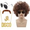 Amazon Cross Border Punk Peruca Hip Hop Rock Explosivo Cabeça Fãs de Discoteca Mais Velhos Óculos de Cabelo Colar Terno
