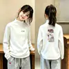 Blusa Térmica de Fleece Base para Meninas, Camiseta de Manga Longa Escovada para Crianças Médias e Maiores, Camada Interna Quente, Novidade Outono/Inverno, Blusa Casual
