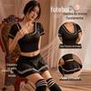 Sexy lingerie uniforme policial sedutor cosplay sexy preto estudante terno futebol bebê uniforme