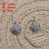 Accesorios de Plata Esterlina S925 Joyería Retro Colgante de Cuatro Flores Cinco Flores Colgante Pulsera con Cuentas DIY Cuerda Trenzada