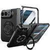 Adequado para capa de celular com suporte magnético rotativo Duo para iPhone, design de dobradiça, capa para tela dobrável da Apple e protetor de tela