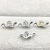 Pendientes de Serpiente Pequeña con Incrustaciones de Zircón de Aleación de Titanio ASTMF-136 Titanio G23 Rosca Interna Diamante Incrustado Pin para Labio Perforación Humana