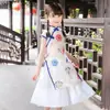 Vestido Cheongsam para Niñas Nuevo Modelo Hebilla Cuello Vertical Bordado Vestido Cheongsam Infantil Traje Elegante para Dama