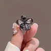 Tamanho Pequeno Clipe Lateral Clipe de Cabeça Franja de Princesa Grampo de Cabelo Pequeno Grampo de Cabelo Exquisito Pequeno Clipe de Flor com Strass Preto