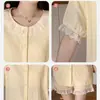 Pijama con Almohadillas para el Pecho para Mujer en Verano, Lindo Oso de Encaje de Manga Corta con Pantalones Cortos, Casual y Cómodo, Se Puede Usar Afuera, Conjunto para Estar en Casa