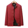 Chaqueta Traje Tang de Primavera y Otoño para Hombres de Mediana Edad y Mayores, Atuendo para el Cumpleaños del Abuelo, Conjunto de Dos Piezas Estilo Chino