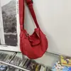 Bolsa de lona vermelha estilo japonês bolsa transversal feminina verão casual versátil estilo preguiçoso Estudante universitário aula bolsa de ombro de grande capacidade