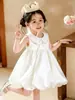 Nuevo vestido de cumpleaños 2026 para niñas pequeñas, vestido de dama de honor para bodas, atuendo para el primer cumpleaños, vestido de princesa con una falda voluminosa de tul, elegante y lindo