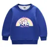 Outono e Inverno 2020 Nova roupa infantil para crianças meninas com veludo extra suéter de unicórnio para bebê casaco duplo espesso top