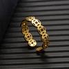 Anillo de Moneda de Cobre de Acero Inoxidable Nuevo Europeo y Americano Transfronterizo Creativo Símbolo de Dólar Abierto Ajustable Joyería de Mano para Mujeres