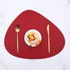 Jogo Americano de Couro Bicolor Mesa de Jantar High-End Estilo Ins Porta-copos com Logotipo Estampado Restaurante Ocidental Hotel Tapete Isolante de Mesa