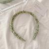 Diadema Casual Plisada para Mujer Diadema Estilo Coreano Verano Delgada de Satén Popular Pinza para el Cabello para Lavado de Cara Accesorio para el Cabello