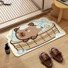 Capibara Alfombra de Piso Absorbente de Diatomeas para Baño Alfombra de Pie Antideslizante de Secado Rápido para Inodoro Alfombra de Piso Resistente a la Suciedad para Puerta de Inodoro