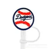 Tapa de Silicona para Popote de Dibujos Animados de Béisbol Tapa Antipolvo para Popote Juego de Decoración para Vaso de Bebida de Té con Leche Accesorios Creativos para Popote