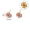 Brincos de Tarraxa Cruz Flor Girassol Aço Inoxidável Feminino Fresco e Leve Luxo Pequeno Exquisito Temperamento Brinco Novo Tendência Cor Duradoura