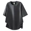 Novo Modelo 2026 [Bestseller de Alta Qualidade] Camiseta de Manga Curta Cor Sólida Gola Redonda Seis Fios Três Pontos 250g