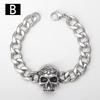 Aço Inoxidável Moda Rua Personalidade Hip Hop Punk Cool Caveira Escura Aço Titânio Masculino Pulseira Cubana