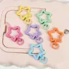 Anel de metal com fecho de mola, pingente para chaveiro, acessório para bolsa, materiais, estrela colorida, feito à mão, DIY, com contas de metal