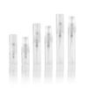 Mini engarrafamento de vidro de perfume 1235ml Amostra de perfume portátil de vidro transparente que pressiona o engarrafamento