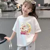 2026 Nova Moda Roupas Infantis Tops para Meninas Camisetas de Verão de Manga Curta para Meninas Moda Algodão Puro Roupa de Verão