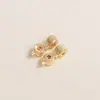 Accesorios de Cierre para Joyería DIY de Oro Real de 18K que Conservan el Color, Cierre Final para Pulseras de Cuentas y Collares, Cierre de Olla a Presión, Cierre de Posicionamiento