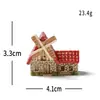 Casa Molino de Viento Castillo de Dibujos Animados Creativo en Miniatura para Jardinería de Paisaje Micro Decoración DIY Accesorios Adornos Mini de Escritorio