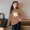 Y2040# camiseta de veludo versátil de manga comprida para meninas outono novo infantil bebê casual camiseta jaqueta estampada estilo estrangeiro