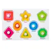 Quebra-cabeça de letras em inglês de madeira para crianças, educação infantil cognitiva, dupla face, tridimensional, figuras geométricas digitais, brinquedos de quebra-cabeça, atacado