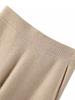Calça de Lã Tricô Solta Reta Outono Inverno Ordos Feminina Calça de Cashmere Wide Leg com Bolso