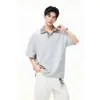 Camiseta de Manga Curta XanvasOriginal Autêntica com Patchwork Pied-de-Poule, Gola Polo, Ultra-Refrescante com Sensação de Gelo, Tecido Loka Air Layer