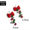 Brincos de sino com laço vermelho e franja para festa temática de Natal, brincos de pelúcia estilosos e aconchegantes do Papai Noel