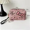 Necessaire de maquiagem com estampa de leopardo para meninas, bolsa de higiene pessoal portátil de grande capacidade, bolsa de armazenamento de skincare para viagem