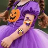 Novos adesivos de tatuagem de Halloween em desenho animado transfronteiriços, adesivos de tatuagem interativos para pais e filhos, adesivos faciais para maquiagem de festa atacado