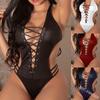 Conjunto Sexy Exportación Transfronteriza Europea y Americana Ropa Interior Sexy en Stock Nuevo Tirantes de Cuero Patentado Pijamas Multicolor Fzb566