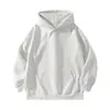 Sudadera chaqueta casual holgada de color liso estilo callejero americano para hombre, sudadera con capucha de moda otoño e invierno