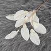 9 Hojas Grandes de Toronja para Arreglos Florales de Boda, Hojas Decorativas, Flores de Seda, Hojas de Flores Artificiales, Materiales de Decoración de Boda de Caqui