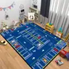 Alfombra grande de dibujos animados con pista para sala de estar, alfombrilla antideslizante resistente al desgaste para mesita de noche de dormitorio, tapete de juegos para sala de padres e hijos de jardín de infantes