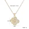 Collar Colgante Geométrico de Cobre Chapado en Oro de 18K Zirconia María Aogu Venta Cruzada Caliente Cadena de Clavícula Elegante de Nicho para Mujer