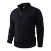 Suéteres de punto estilo europeo y americano para hombre, nueva colección otoño/invierno, suéter para hombre con media cremallera, suéter holgado estilo coreano con cuello alto, capa base