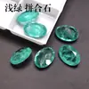 Piedra de Cristal de Vidrio Empalmado, Piedra Preciosa Verde Claro, Cabujón Ovalado en Forma de Huevo, Piedra Suelta para Incrustación de Joyería