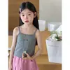 Camiseta de tirantes de verano Aimo Beibei para niñas, top de tirantes de dibujos animados suave y elástico para usar en casa o solo