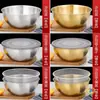 Tigela de Salada Estilo Coreano, Tigela para Bater Ovos de Aço Inoxidável, Tigela de Salada Espessa, Tigela de Cozinha, Tigela para Mistura de Assar, Tigela de Salada Multiuso