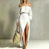 Conjunto de moda de dos piezas para mujer transfronterizo europeo y americano 2026, atuendo casual de color liso sin tirantes