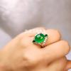 Anillo de jade y ágata para mujer, nuevo anillo de plata de ley 925 con incrustaciones de oro rosa y calcedonia verde, joyería de alta calidad al por mayor.