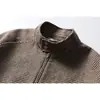 Chamarra de trabajo ButterTiger retro de espiguilla con cuello alto para hombre, estilo suelto y maduro, abrigo de lana JK99