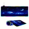 Hermoso Cielo Estrellado LED Ampliado y Engrosado Alfombrilla de Ratón Luminosa RGB Pad de Escritorio Popular Transfronterizo Teclado de Gaming E-Sports Pad