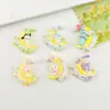Tarjeta de Dibujos Animados Luna Animal DIY Accesorios de Resina Hechos a Mano Pegamento de Crema Funda para Teléfono Móvil Pasador Taza de Agua Hebilla de Zapato Accesorios